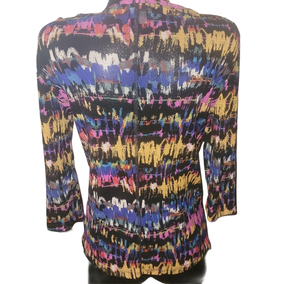 Tristan Multicolor Abstract Long Sleeve Top XL - Picture 6 of 7